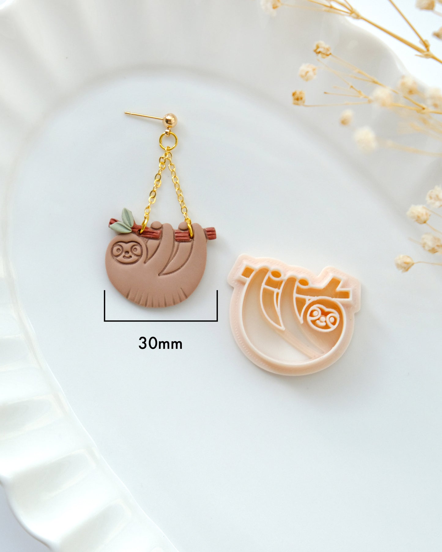 Sloth Polymer Clay Cutters | Summer Animal Clay Earring Cutters