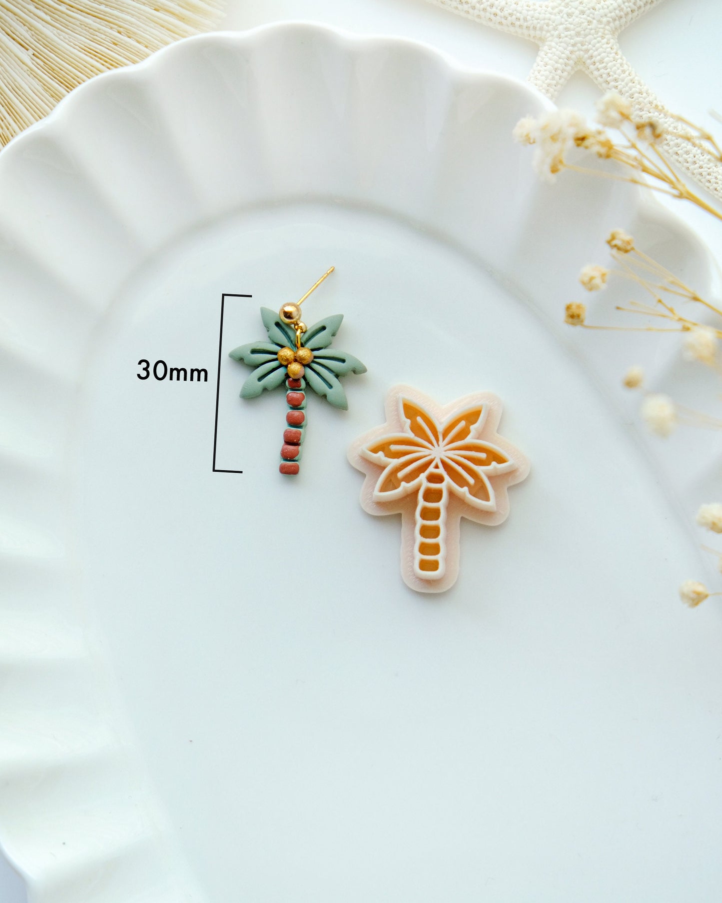 Summer Coconut Tree Polymer Clay Cutter | Ocean Clay Earring Cutters