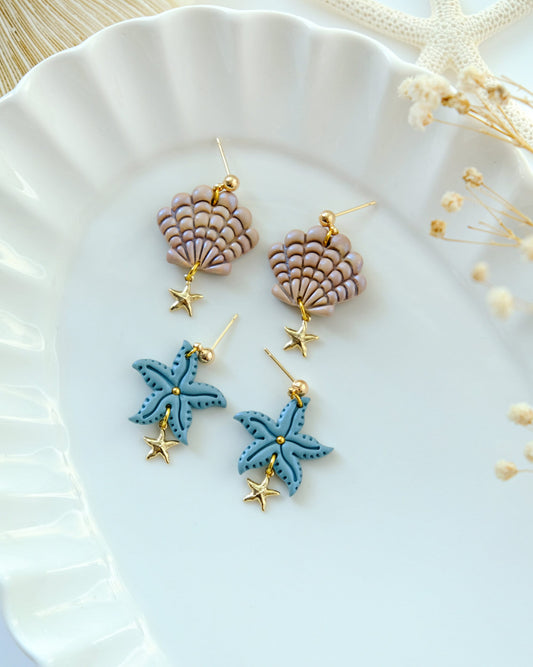 10pcs 14K Gold Plated Starfish Earring Charms | Nautical Charms | DIY Accessories for Jewelry Making