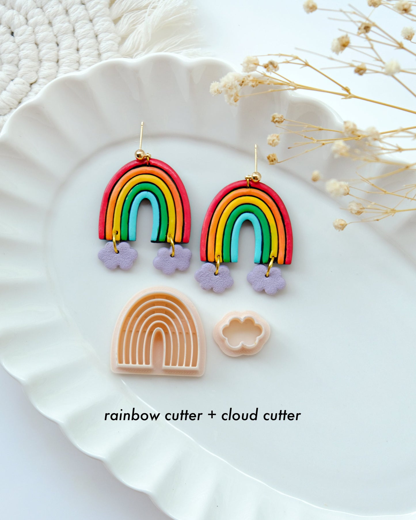 Rainbow Polymer Clay Cutters | Pride Month Clay Earring Cutter for Jewelry Making