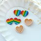 Rainbow Heart Polymer Clay Cutters | Pride Month Clay Earring Cutters for Jewelry Making
