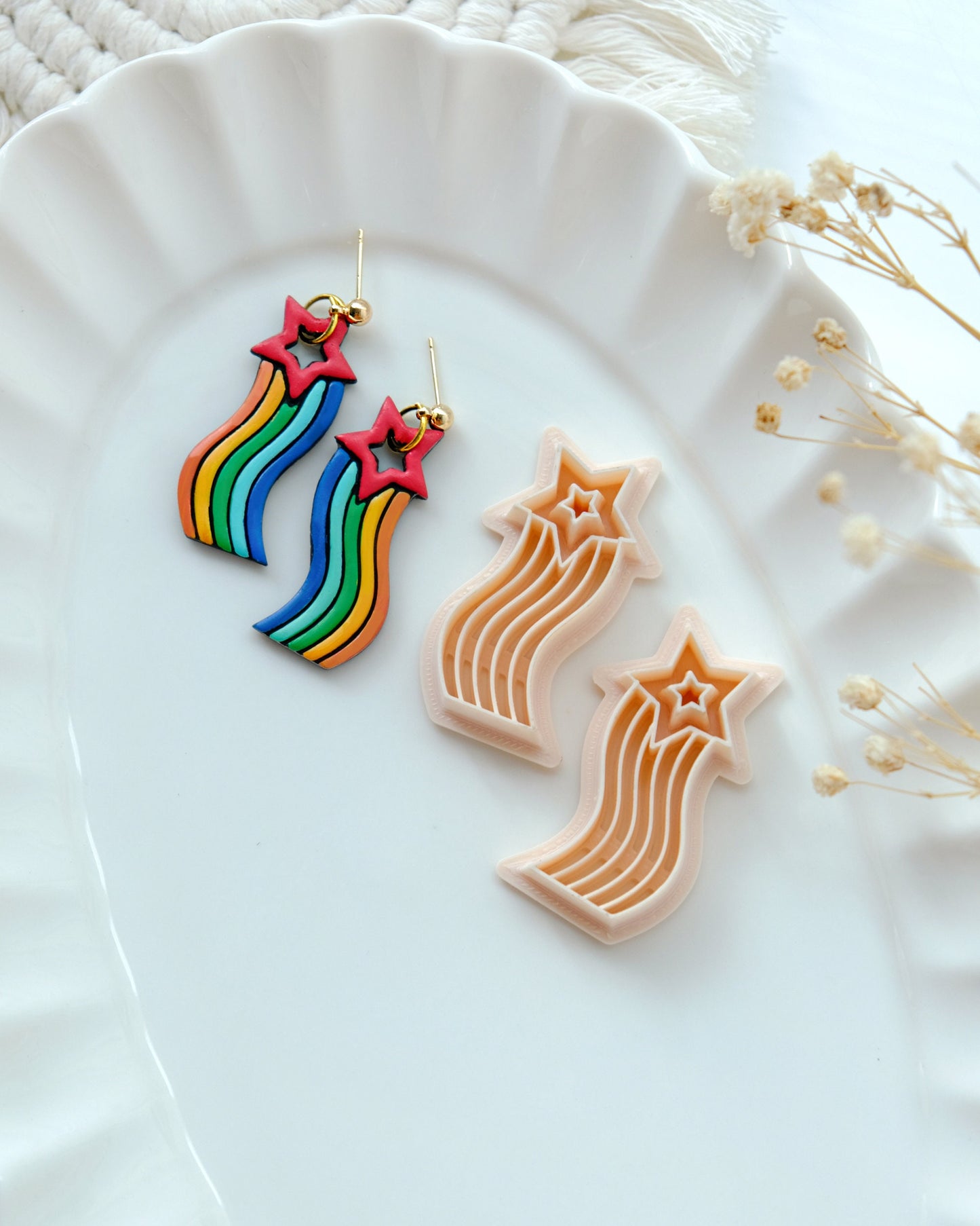 Rainbow Star Polymer Clay Cutters | Pride Month Clay Earring Cutter for Jewelry Making