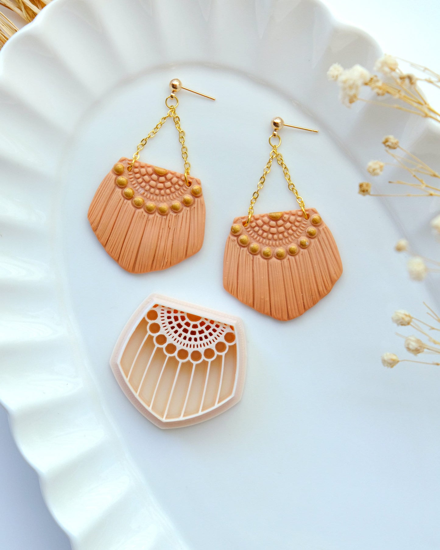 Macrame Fall Polymer Clay Cutters for Earrings | Boho Clay Cutter for Jewelry Making