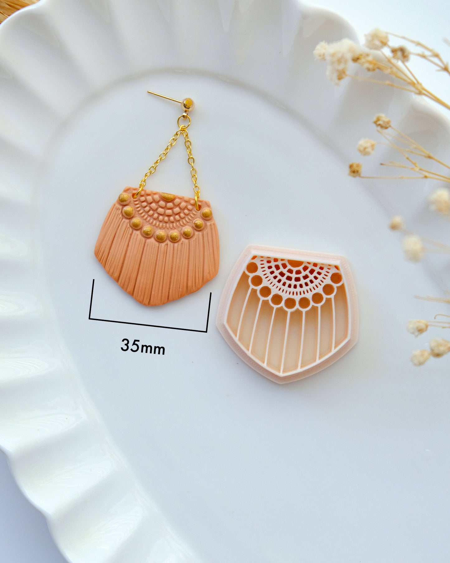 Macrame Fall Polymer Clay Cutters for Earrings | Boho Clay Cutter for Jewelry Making