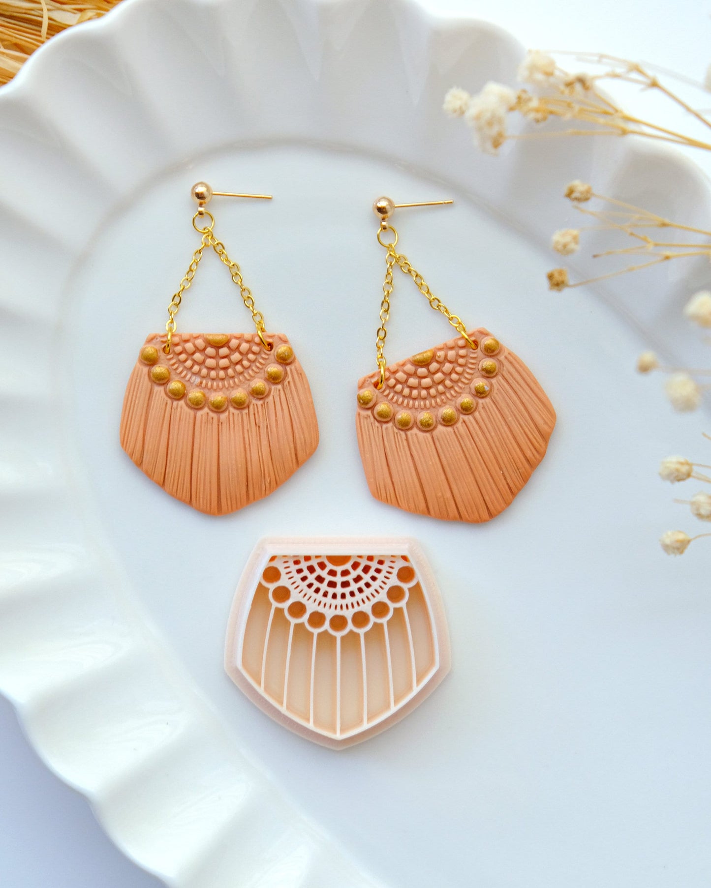 Macrame Fall Polymer Clay Cutters for Earrings | Boho Clay Cutter for Jewelry Making