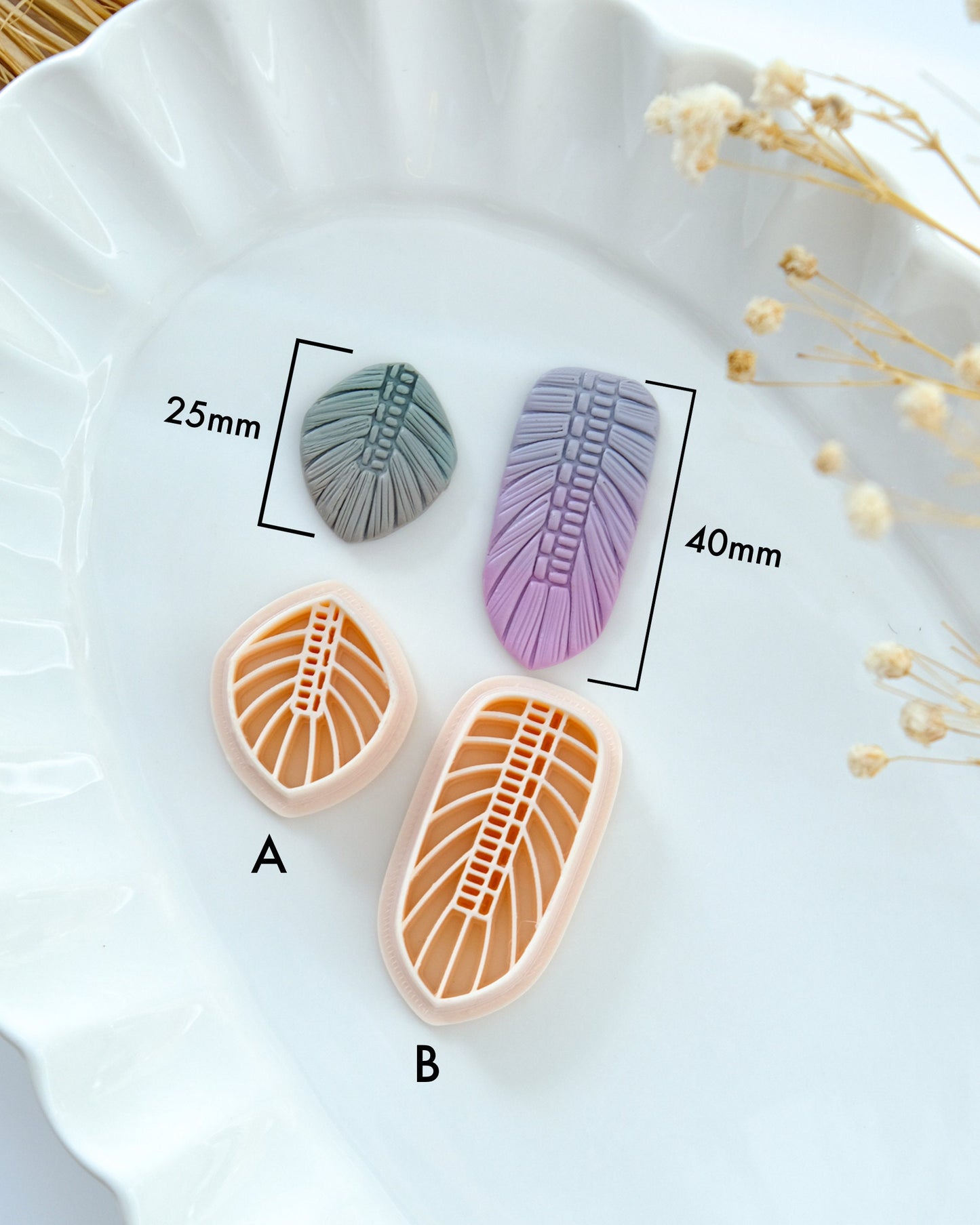 Macrame Feather Polymer Clay Cutters | Fall Boho Clay Earring Cutter for Jewelry Making
