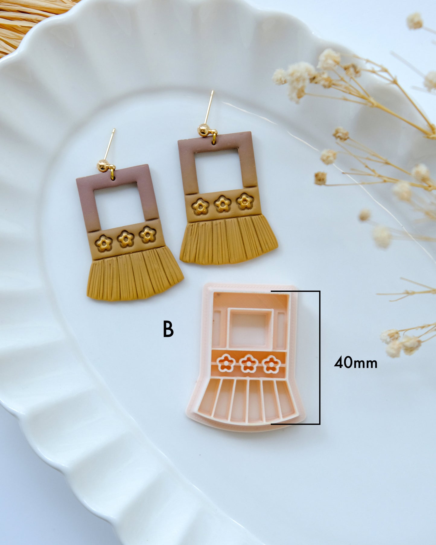 Macrame Polymer Clay Cutters | Fall Boho Clay Earring Cutters for Jewelry Making