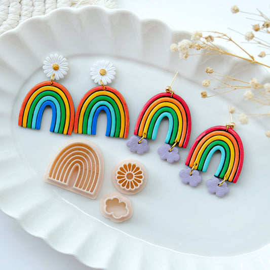Rainbow Polymer Clay Cutters | Pride Month Clay Earring Cutter for Jewelry Making