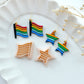 Pride Month Polymer Clay Cutters | Embossing Clay Earring Cutters for Jewelry Making | Flag | Star