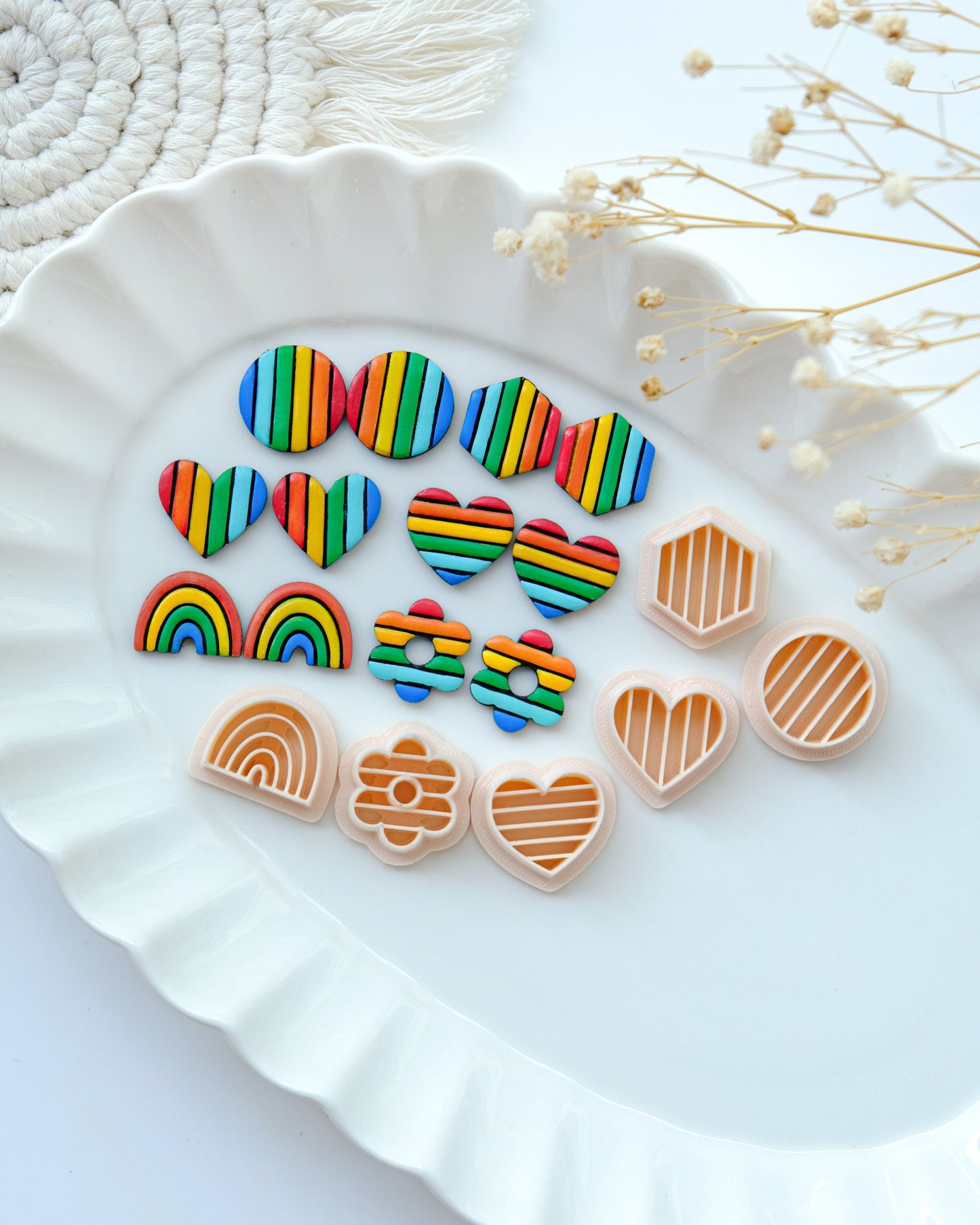 Pride Month Rainbow Stud Polymer Clay Cutters | Clay Earring Cutter for Jewelry Making