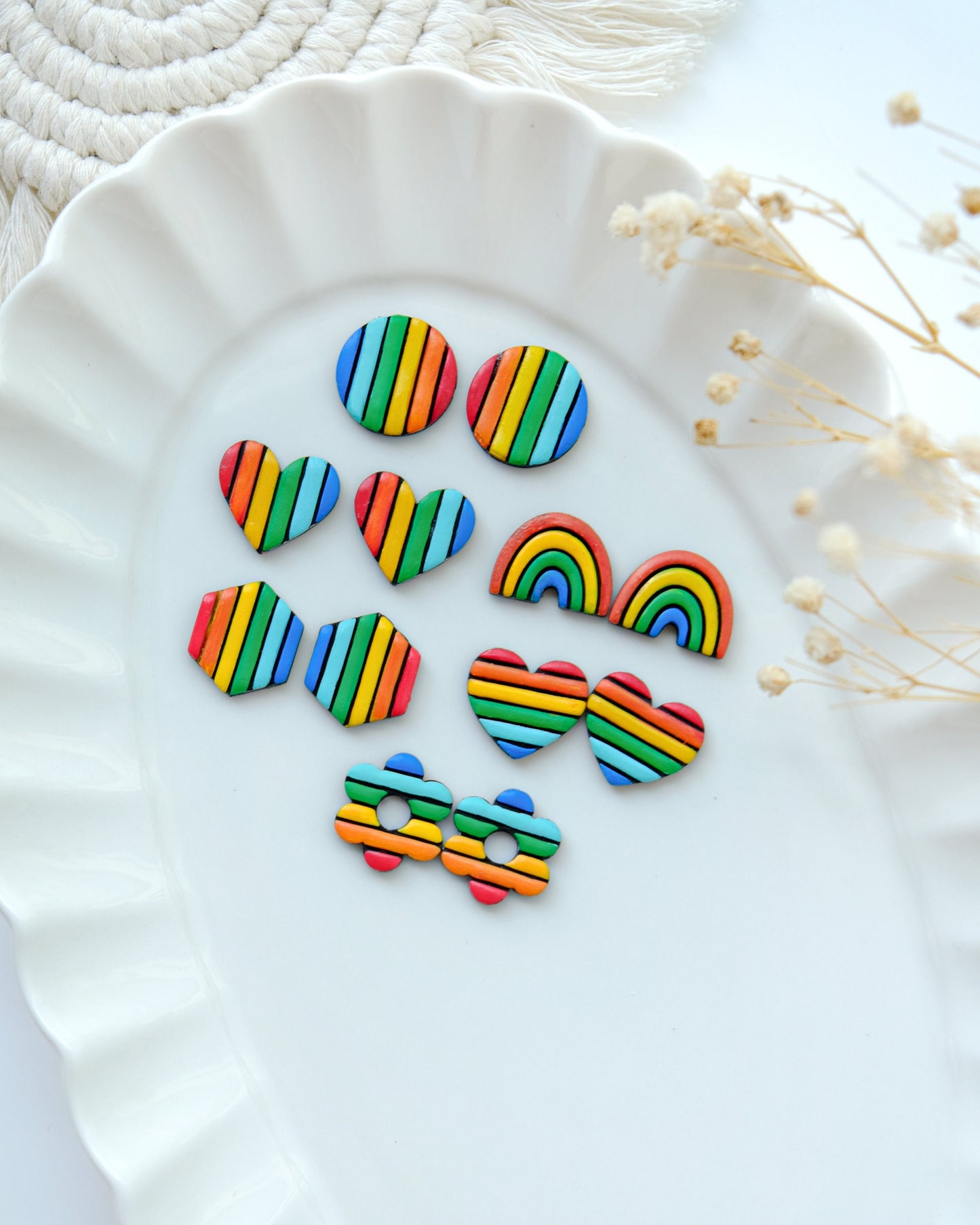 Pride Month Rainbow Stud Polymer Clay Cutters | Clay Earring Cutter for Jewelry Making