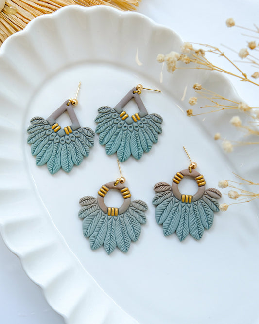 Boho Polymer Clay Cutters | Fall Feather Tribe Clay Earring Cutters for Jewelry Making