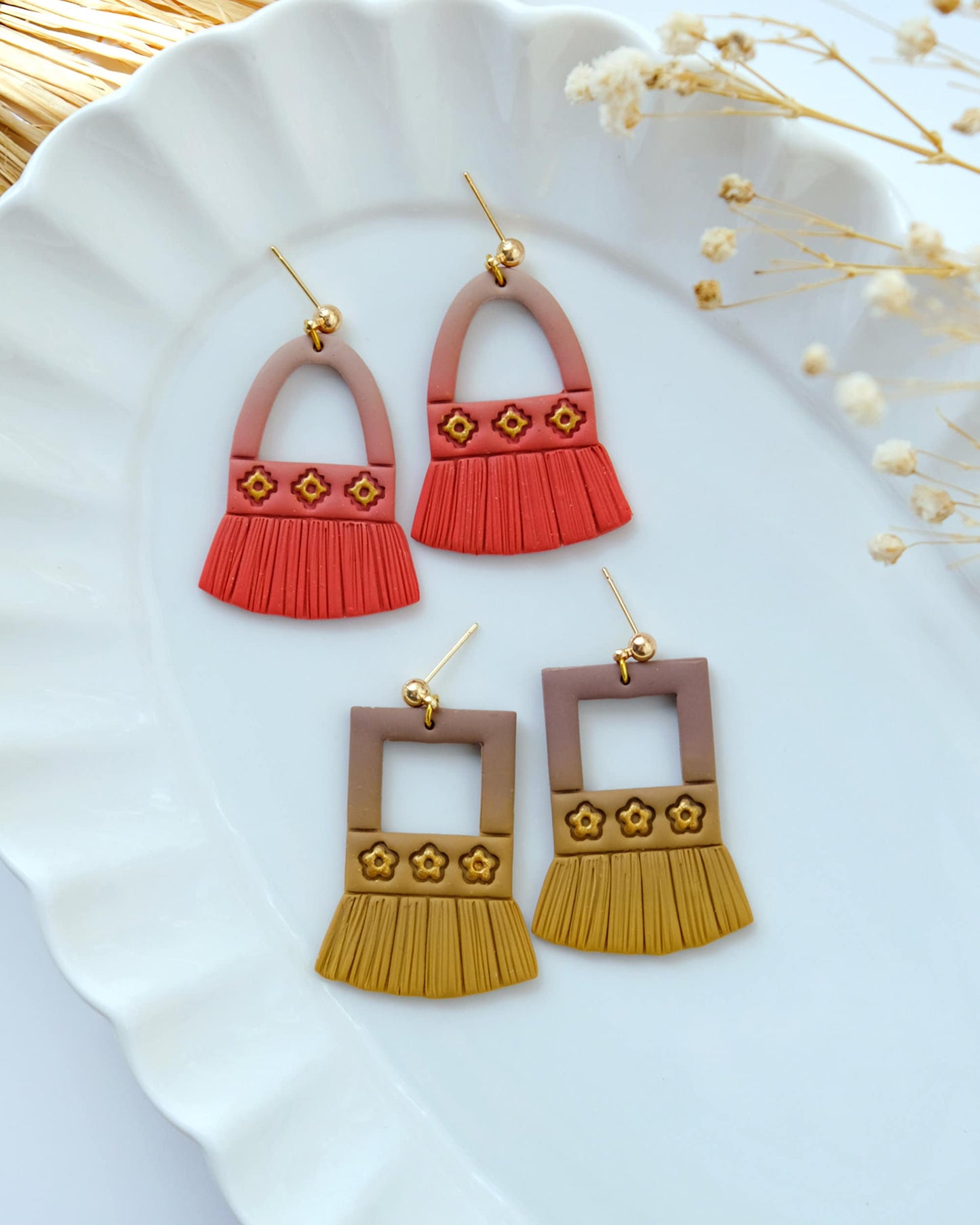 Macrame Polymer Clay Cutters | Fall Boho Clay Earring Cutters for Jewelry Making