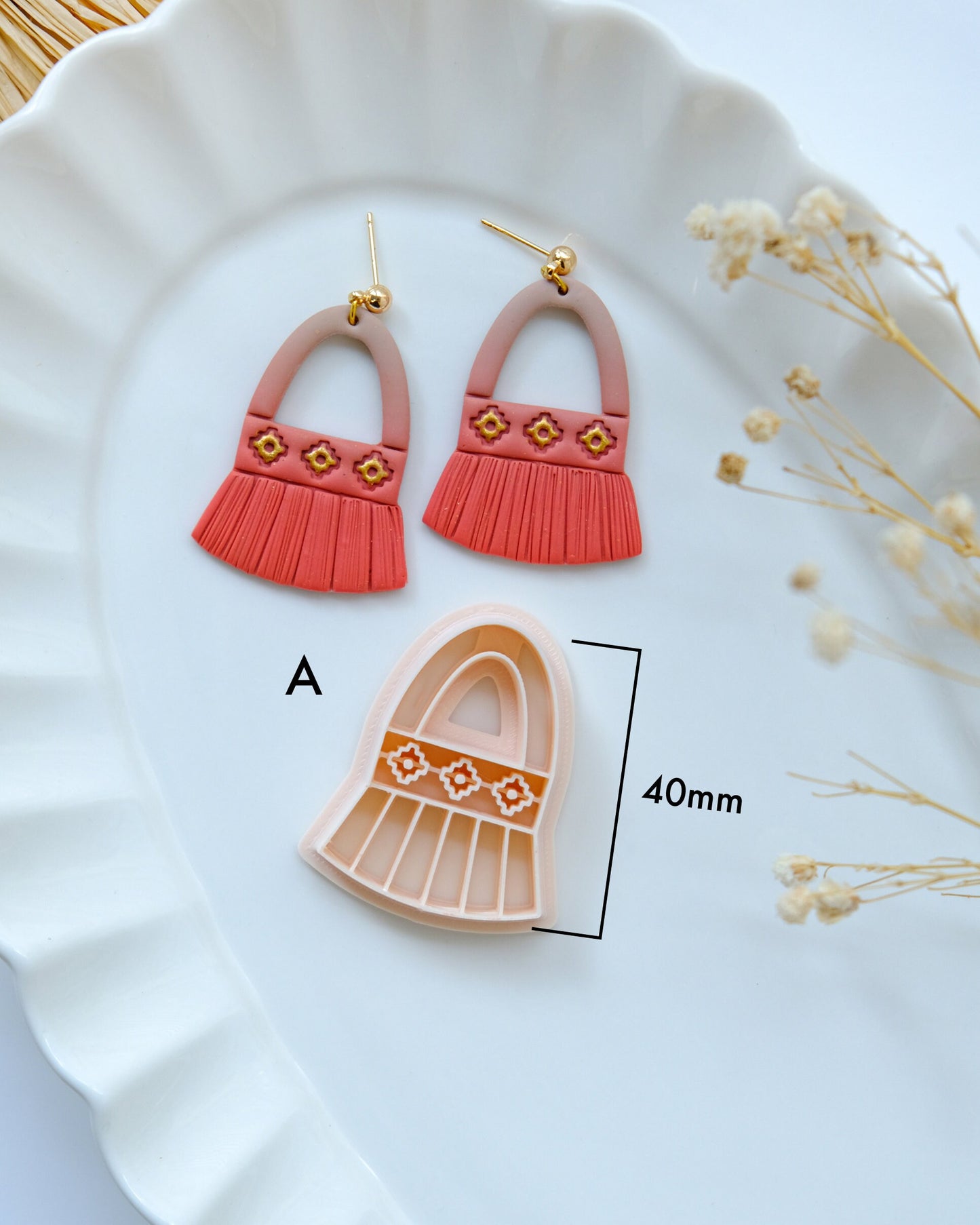 Macrame Polymer Clay Cutters | Fall Boho Clay Earring Cutters for Jewelry Making