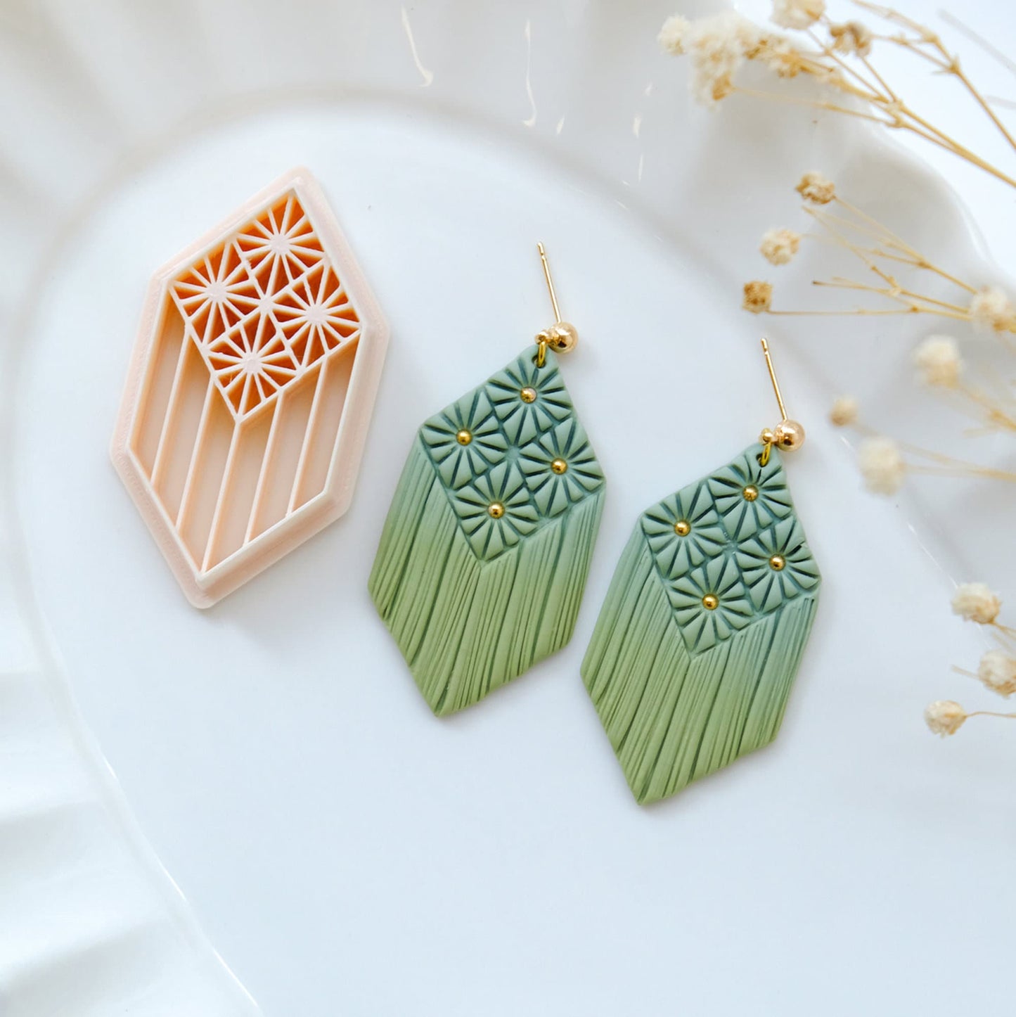 Fall Macrame Polymer Clay Cutters | Boho Flower Clay Earring Cutters for Jewelry Making