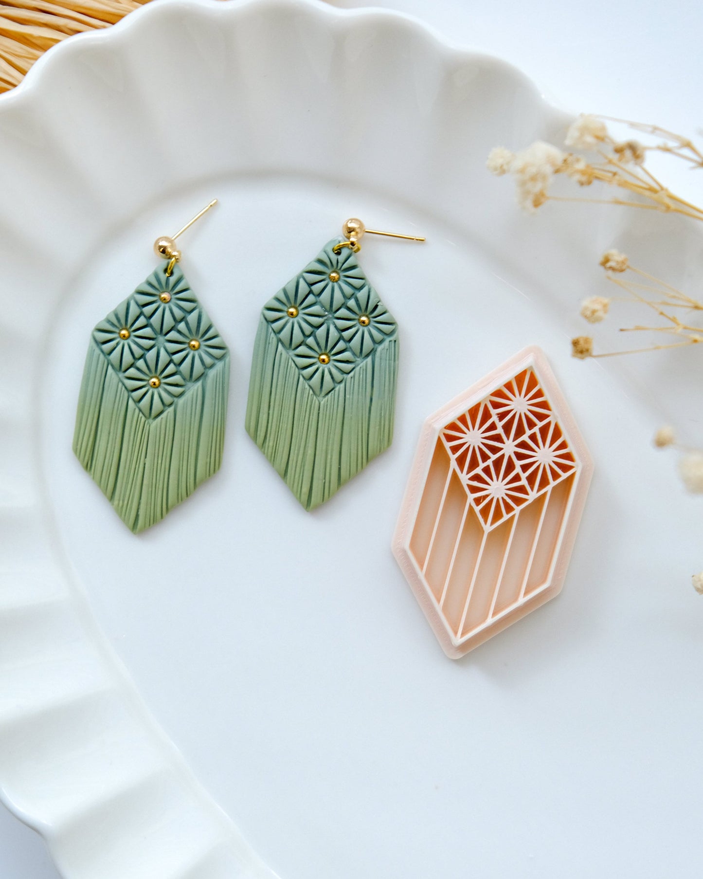 Fall Macrame Polymer Clay Cutters | Boho Flower Clay Earring Cutters for Jewelry Making