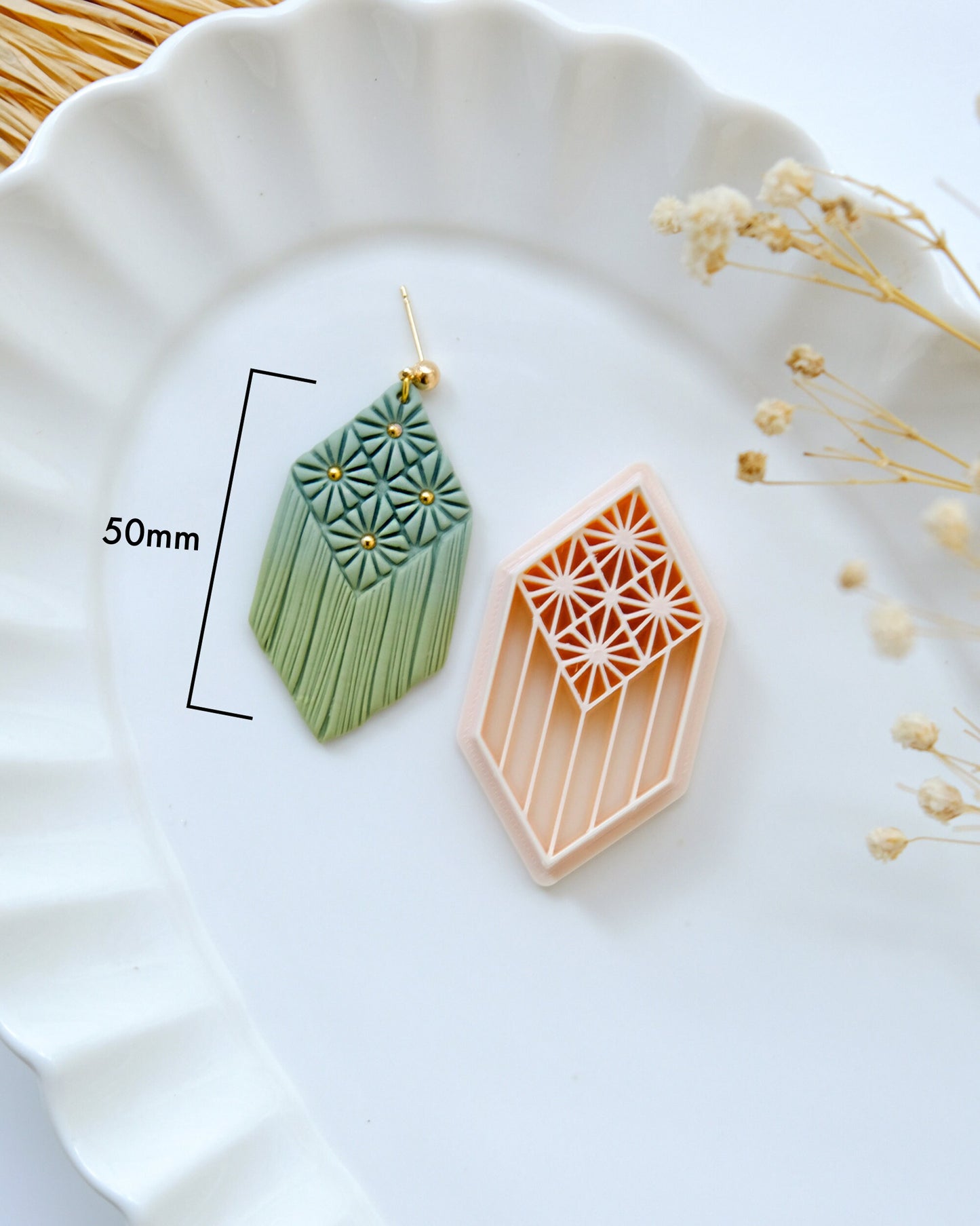 Fall Macrame Polymer Clay Cutters | Boho Flower Clay Earring Cutters for Jewelry Making