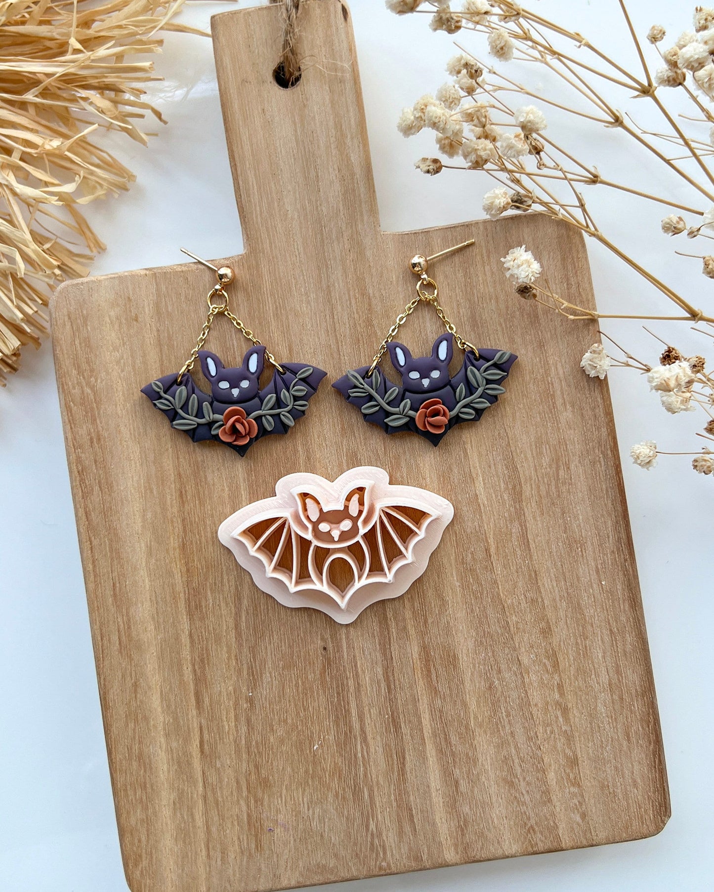 2024 Halloween Bat Polymer Clay Cutters | Halloween Clay Clay Earring Cutters for Jewelry Making