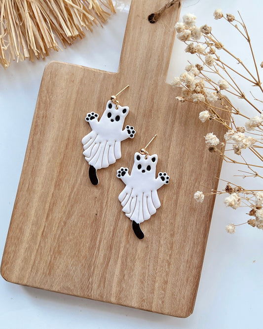 2024 Halloween Ghost Cat Polymer Clay Cutters | Halloween Clay Earring Cutters for Jewelry Making