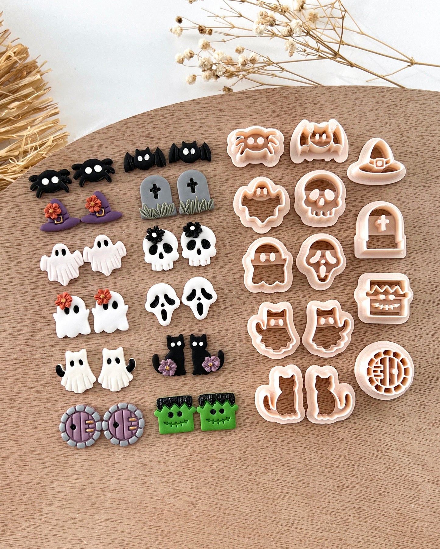 2024 Halloween Stud Polymer Clay Cutters | Halloween Clay Earring Cutters for Jewelry Making