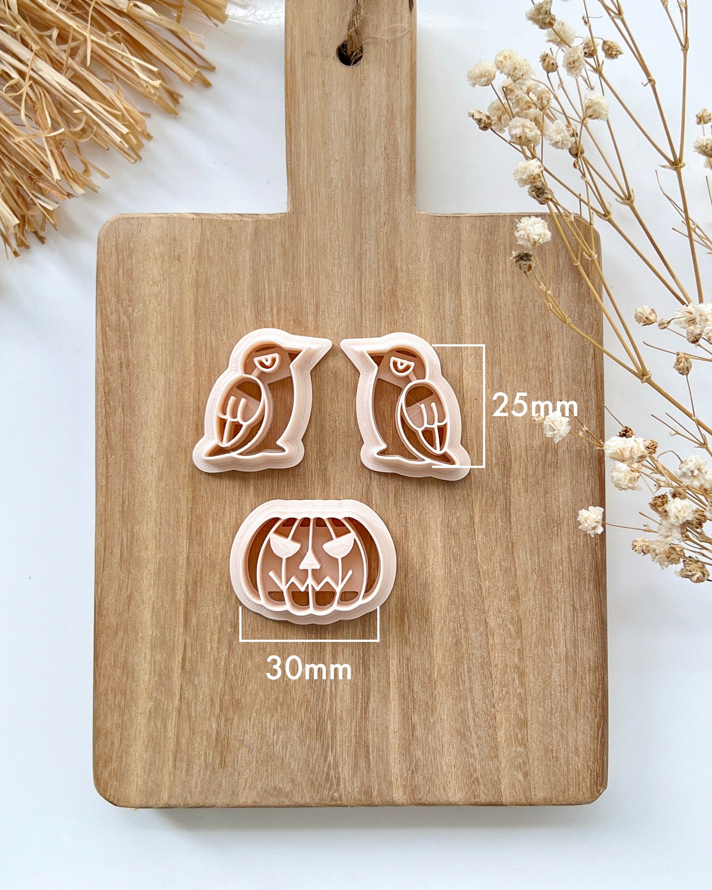 2024 Halloween Polymer Clay Cutters | Crows and Pumpkin Clay Earring Cutters for Jewelry Making