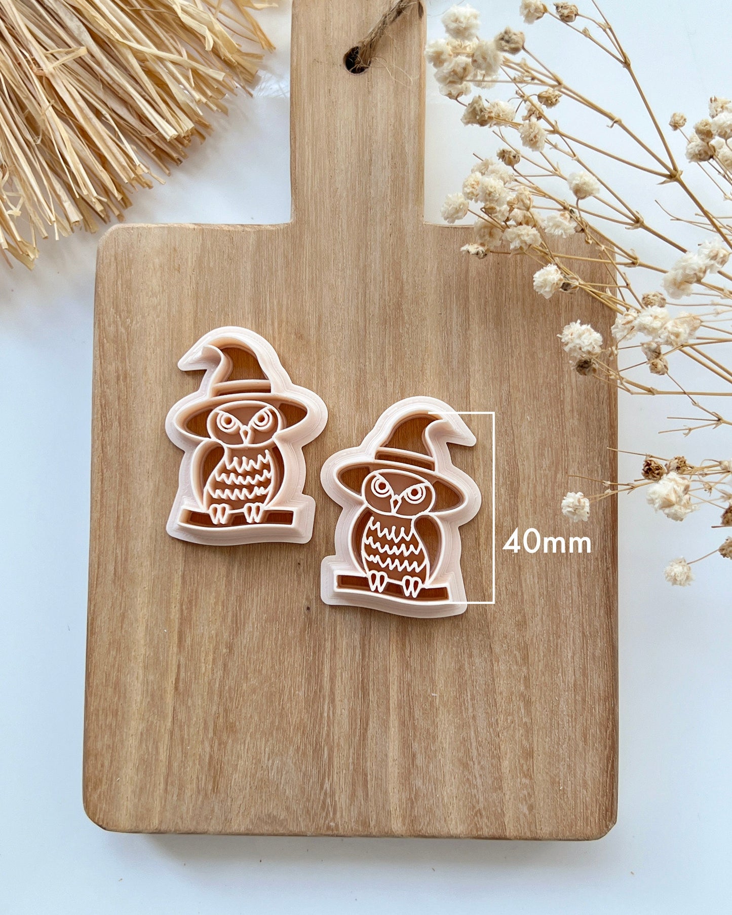 2024 Fall Halloween Polymer Clay Cutters | Owl with Hat Clay Earring Cutters for Jewelry Making