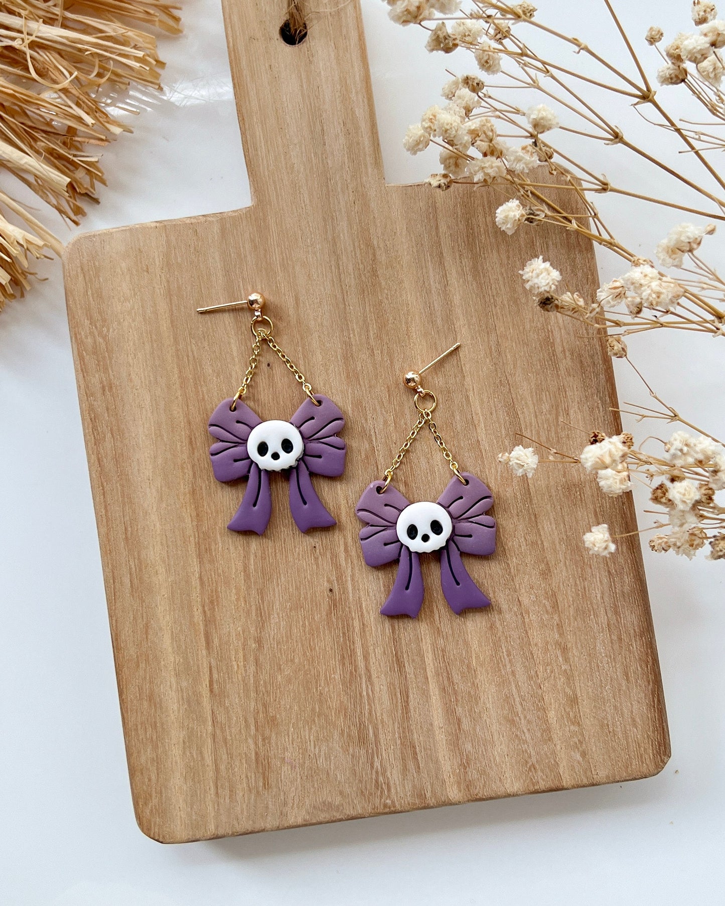 2024 Halloween Skull Bow Polymer Clay Cutters | Fall Halloween Clay Earring Cutters for Jewelry Making