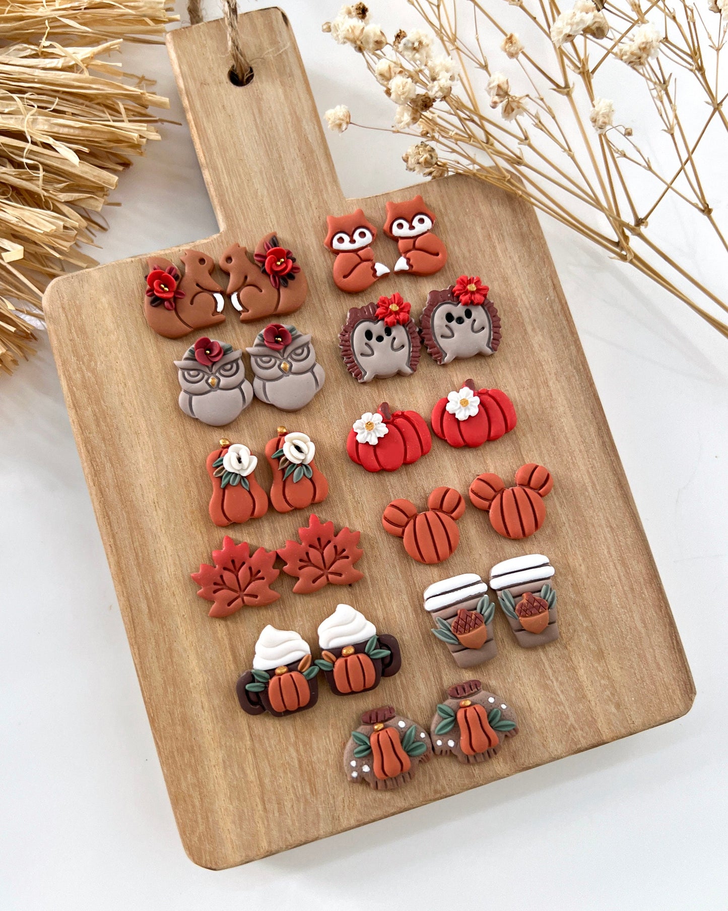 2024 Fall Stud Polymer Clay Cutters | Autumn Pumpkin Halloween Clay Earring Cutters for Jewelry Making