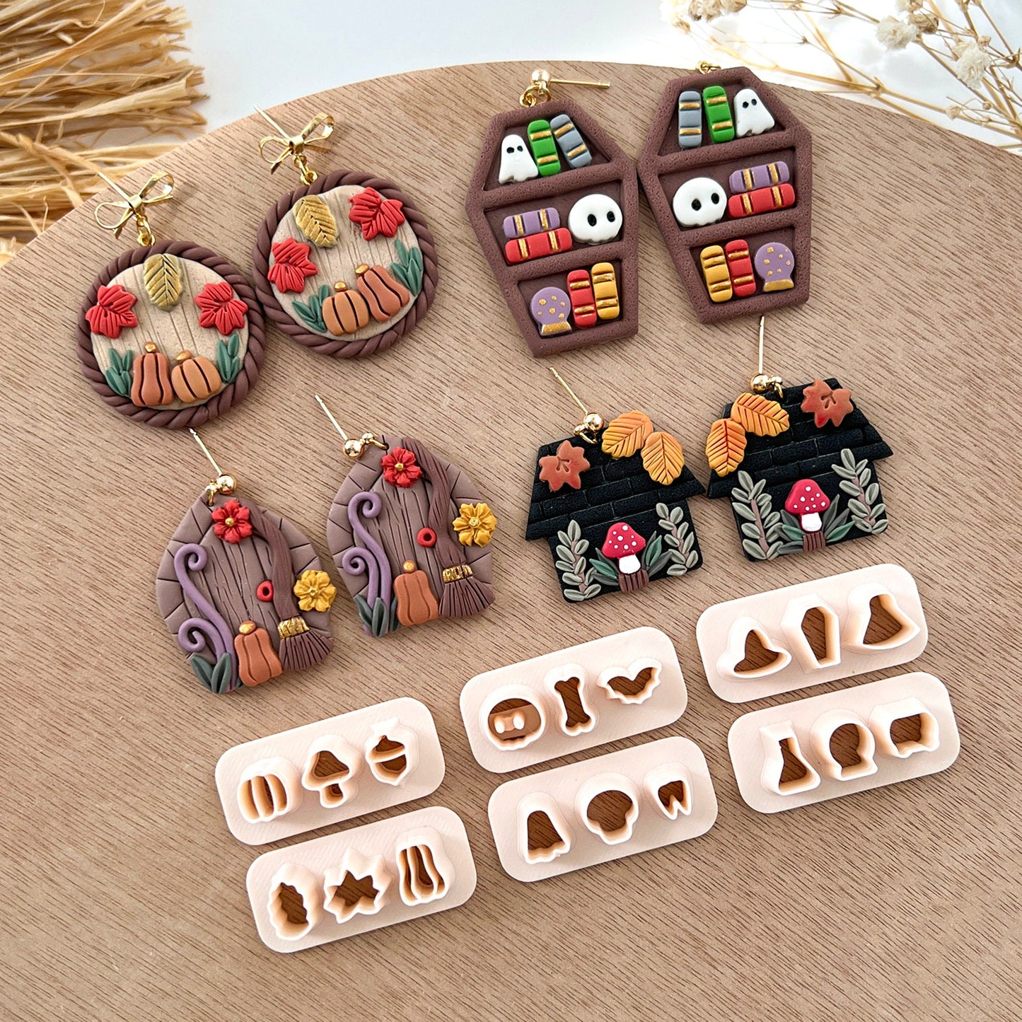 2024 Fall Halloween Mini Polymer Clay Cutters | Micro Clay Earring Cutters for Jewelry Making