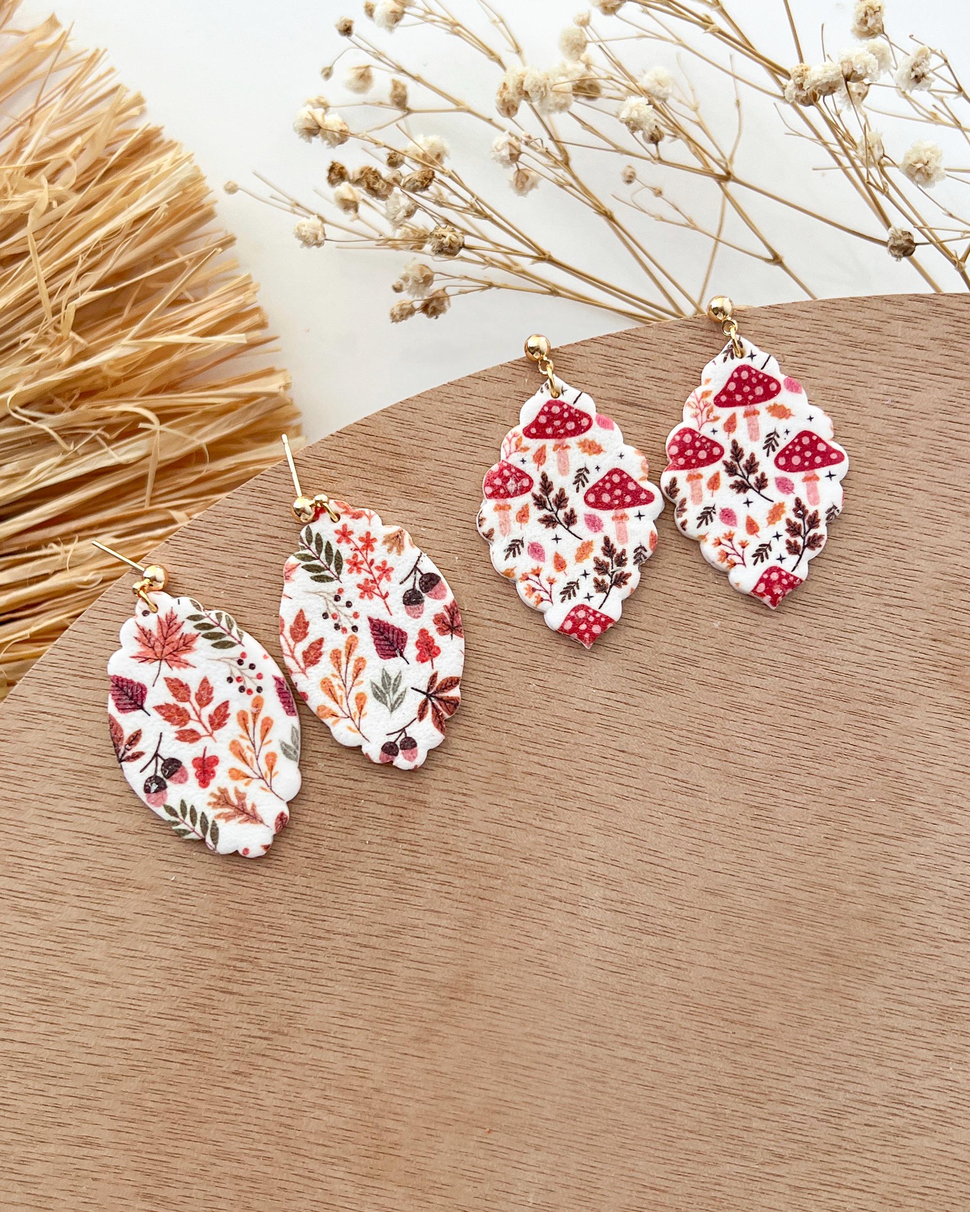 24 Papiers De Transfert Pour Pâte Polymère - Motifs Fleurs Jaunes, 4 Designs, Pour Création De Bijoux, Boucles D'oreilles
