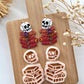 2024 Halloween Polymer Clay Cutters | Fall Skull Book Stack Clay Earring Cutter & Tools | Book Lover | Bookish Clay Cutter