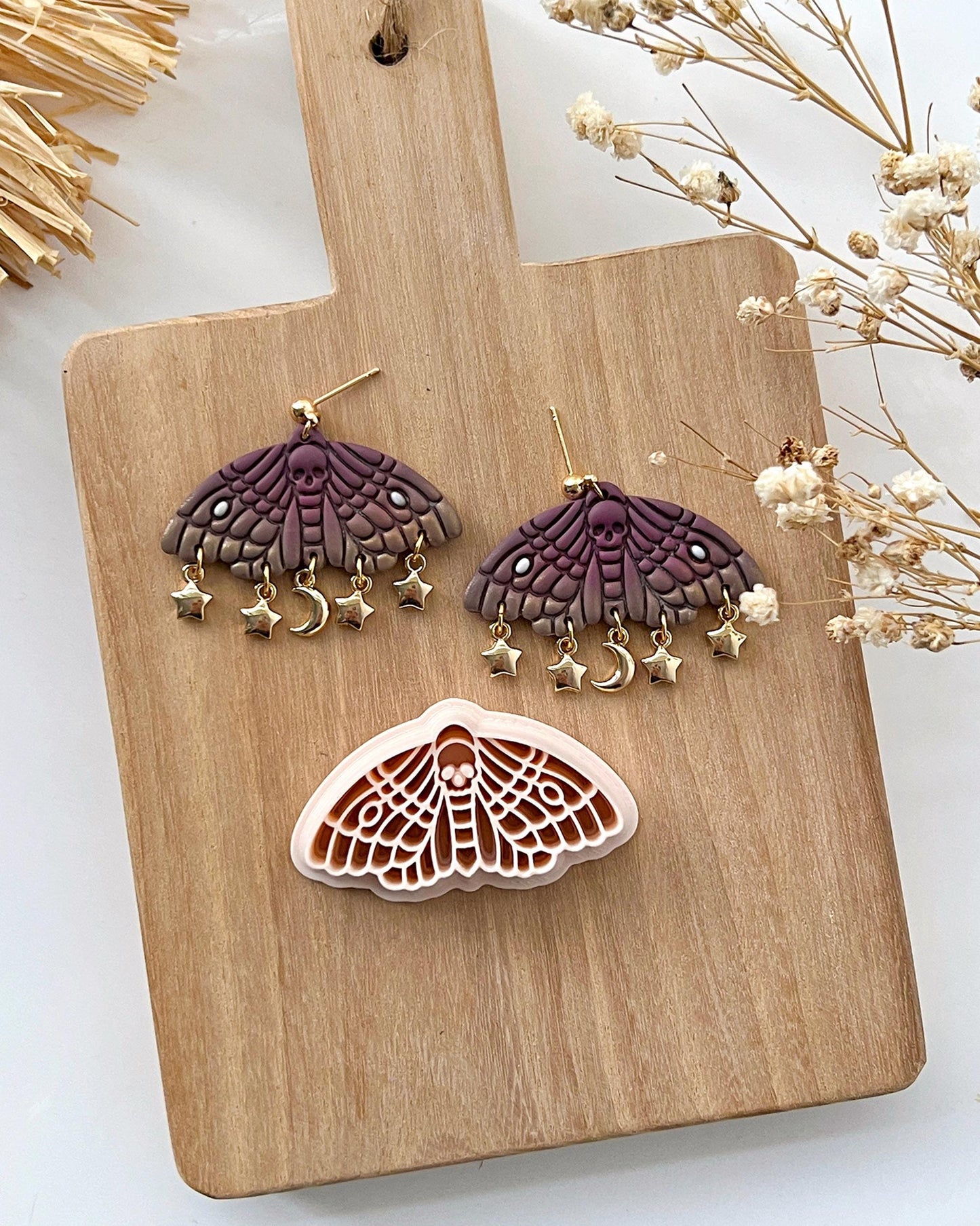 2024 Halloween Death Head Moth Polymer Clay Cutters | Fall Halloween Clay Earring Cutters & Tools