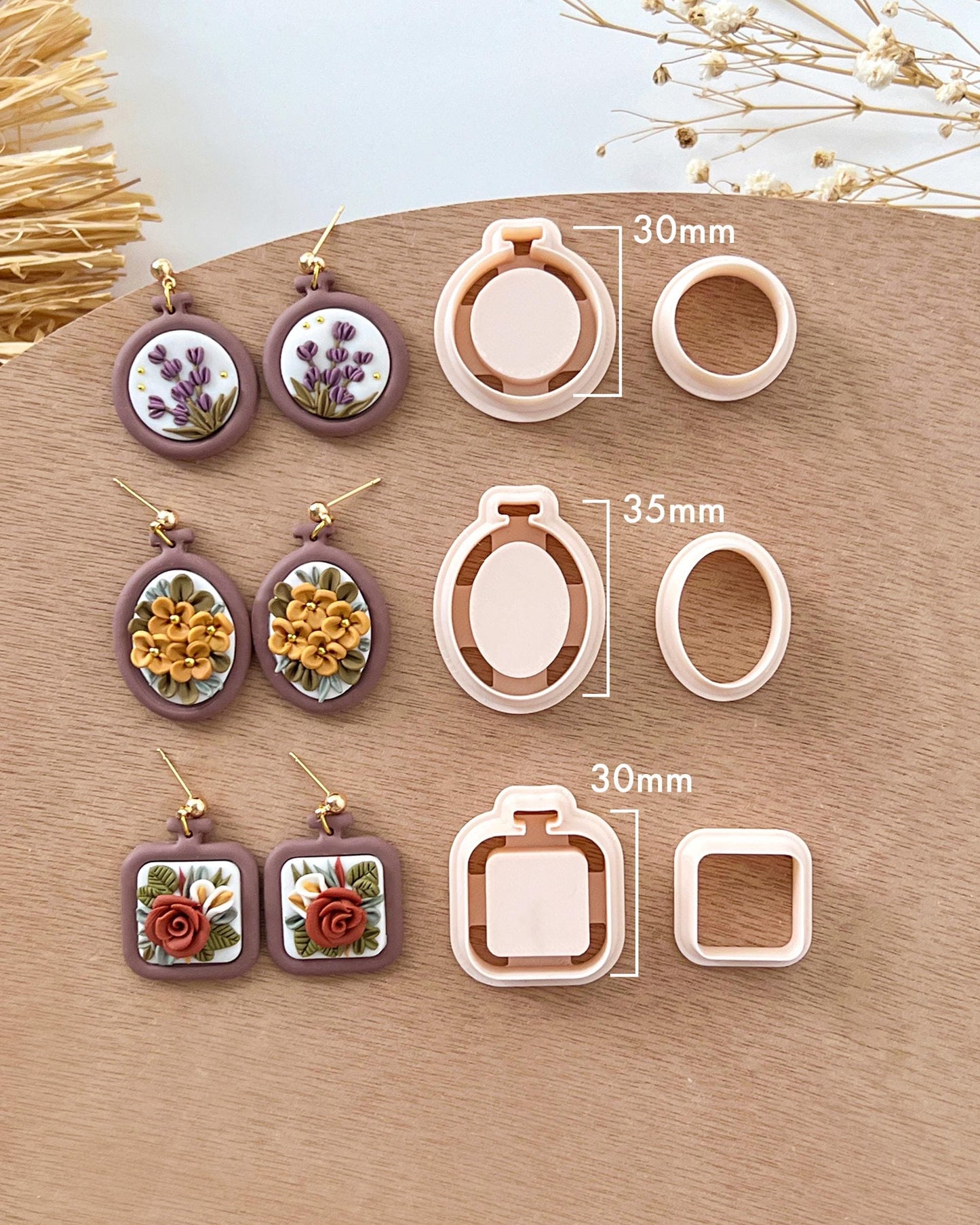 Embroidery Hoop Polymer Clay Cutters | Clay Earring Cutters for Jewelry Making