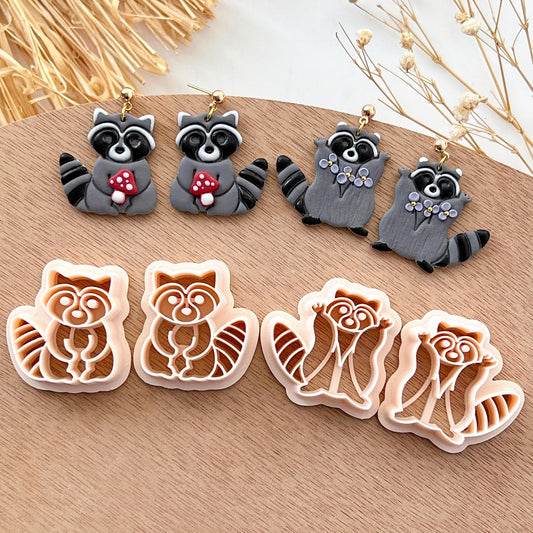 Raccoon Polymer Clay Cutter | Animal Clay Earring Cutter for Jewelry Making | Clay Earring Tools