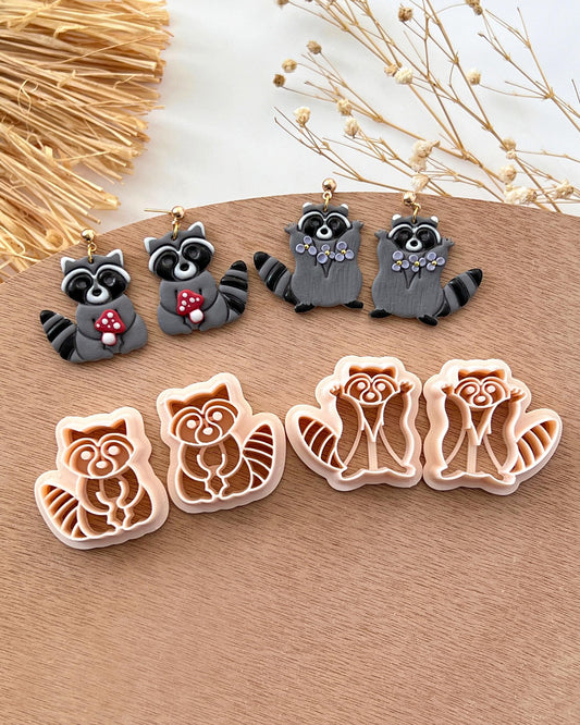 Raccoon Polymer Clay Cutter | Animal Clay Earring Cutter for Jewelry Making | Clay Earring Tools