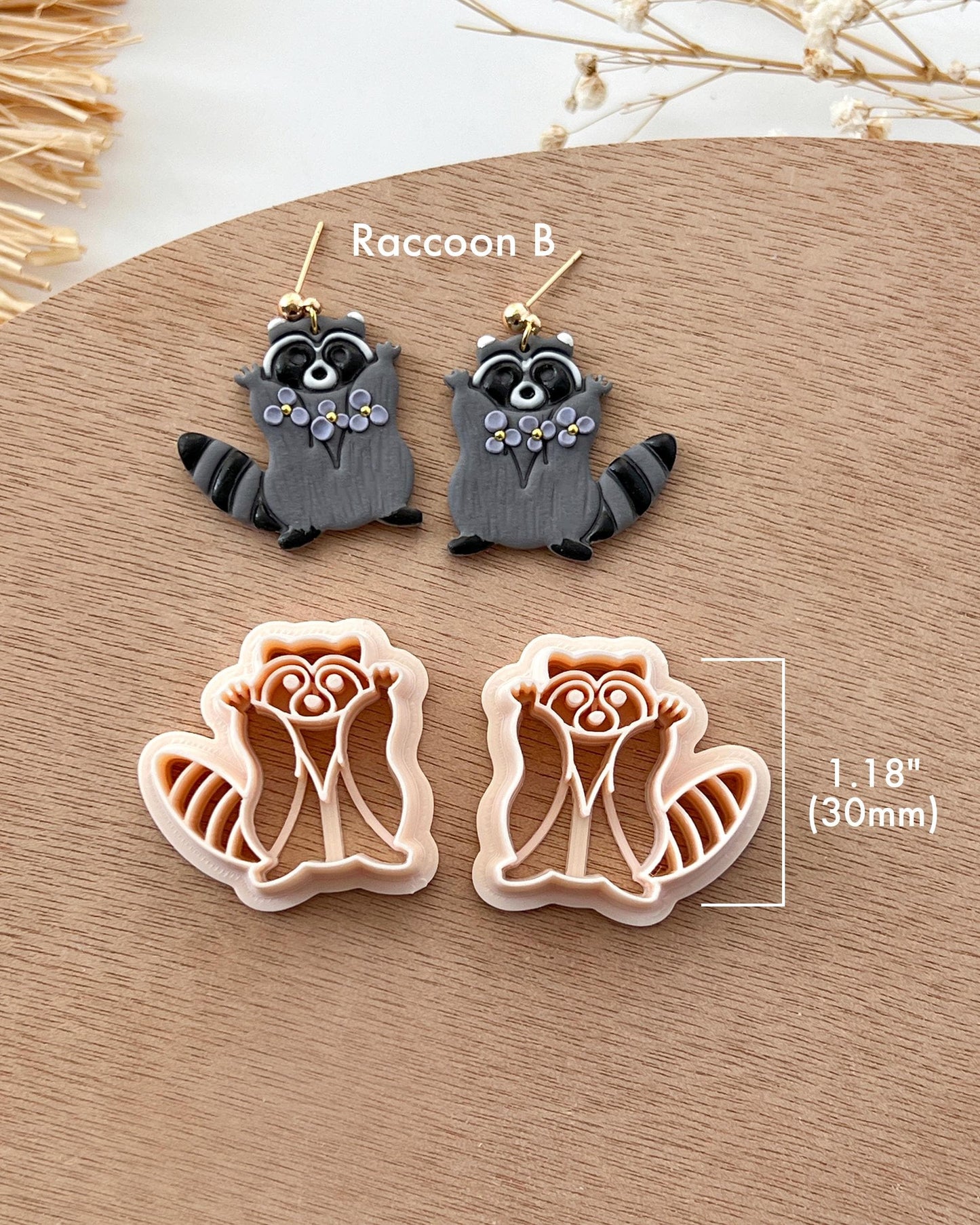 Raccoon Polymer Clay Cutter | Animal Clay Earring Cutter for Jewelry Making | Clay Earring Tools