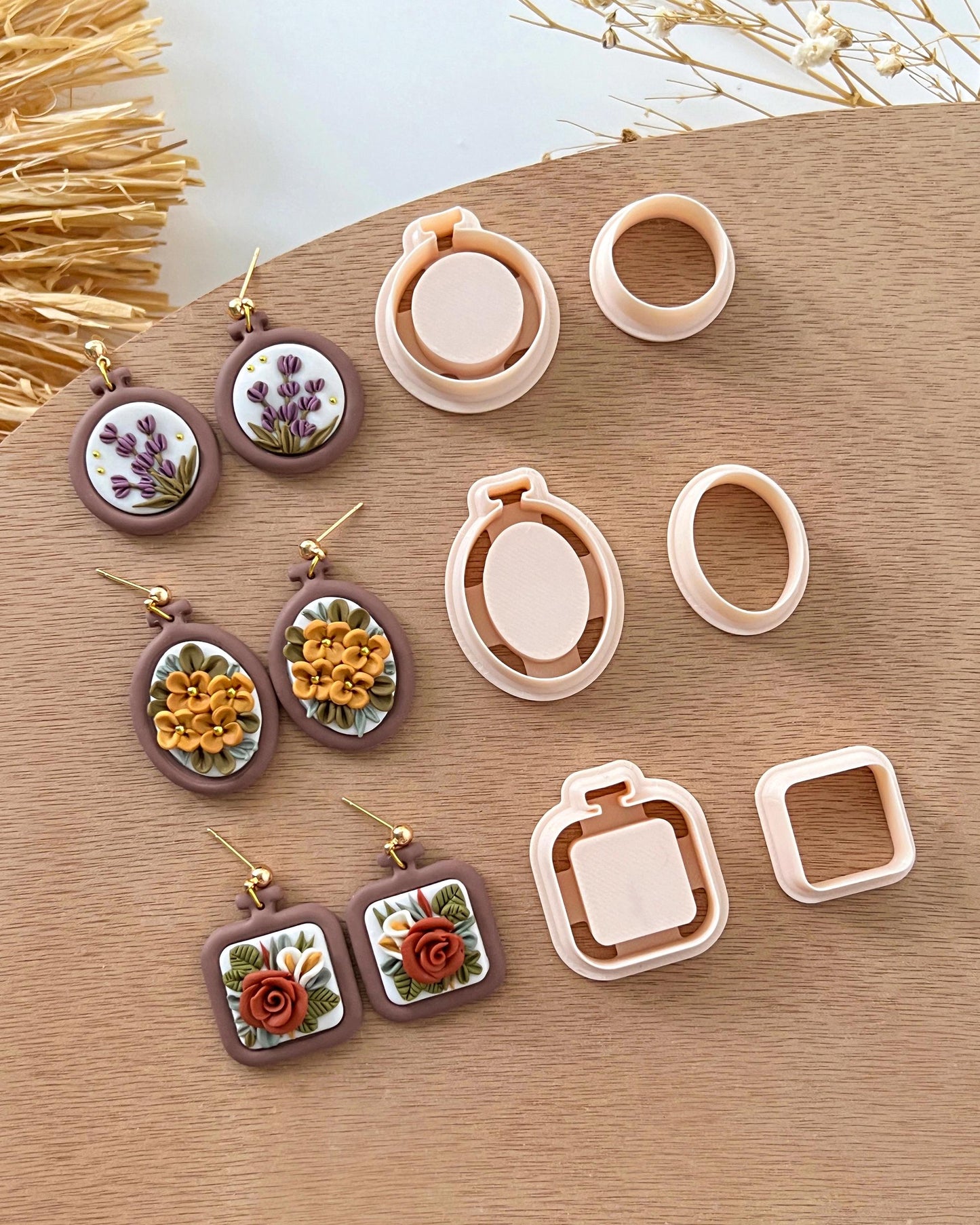 Embroidery Hoop Polymer Clay Cutters | Clay Earring Cutters for Jewelry Making