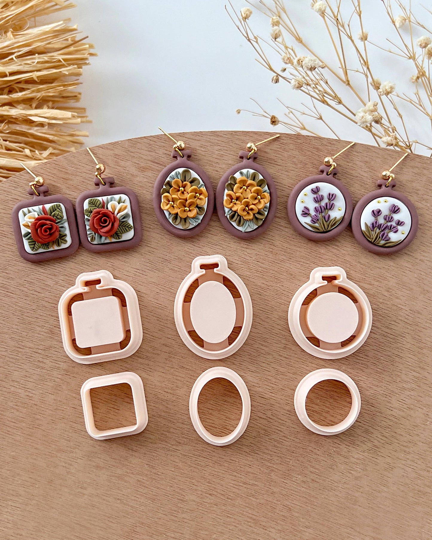 Embroidery Hoop Polymer Clay Cutters | Clay Earring Cutters for Jewelry Making