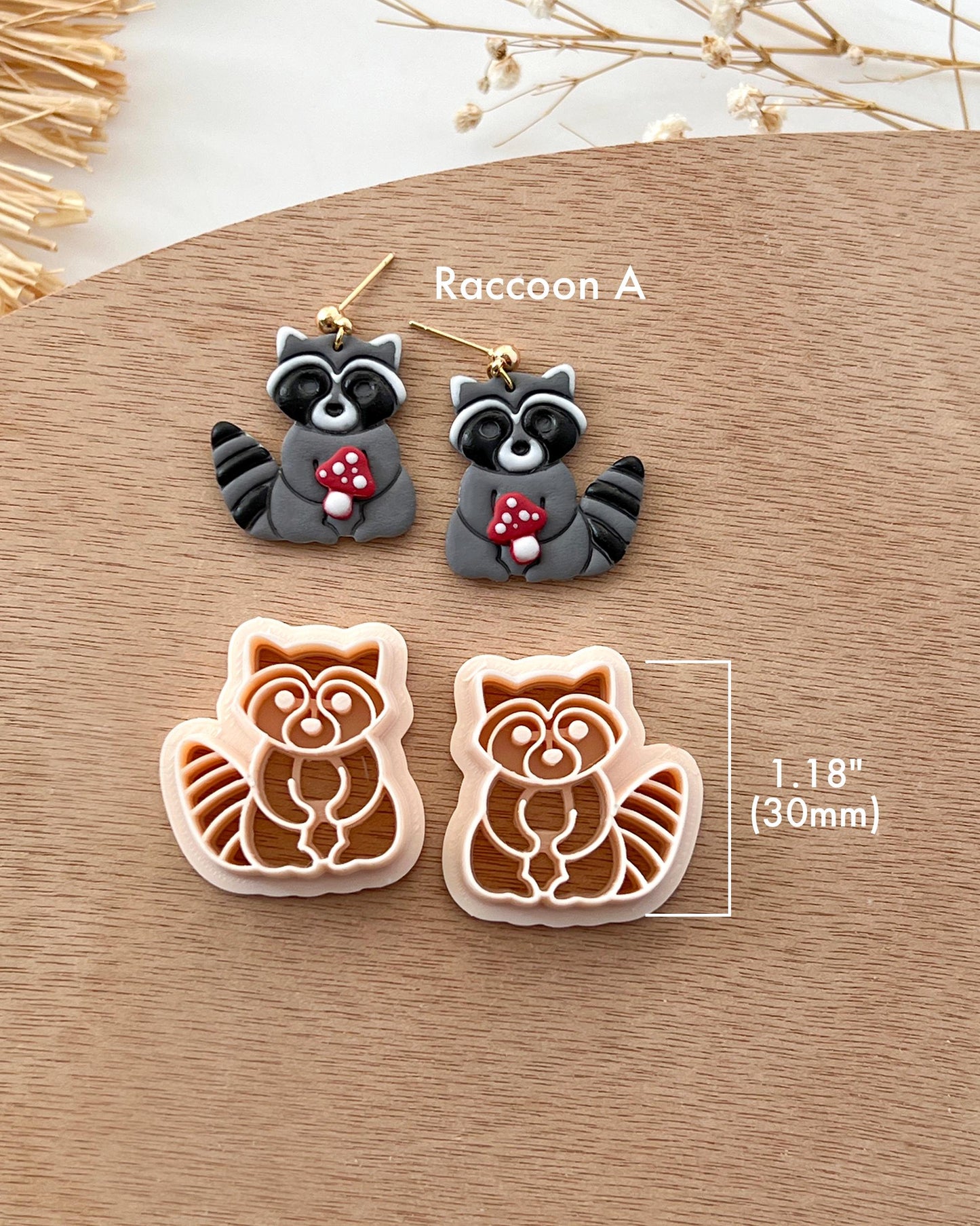 Raccoon Polymer Clay Cutter | Animal Clay Earring Cutter for Jewelry Making | Clay Earring Tools