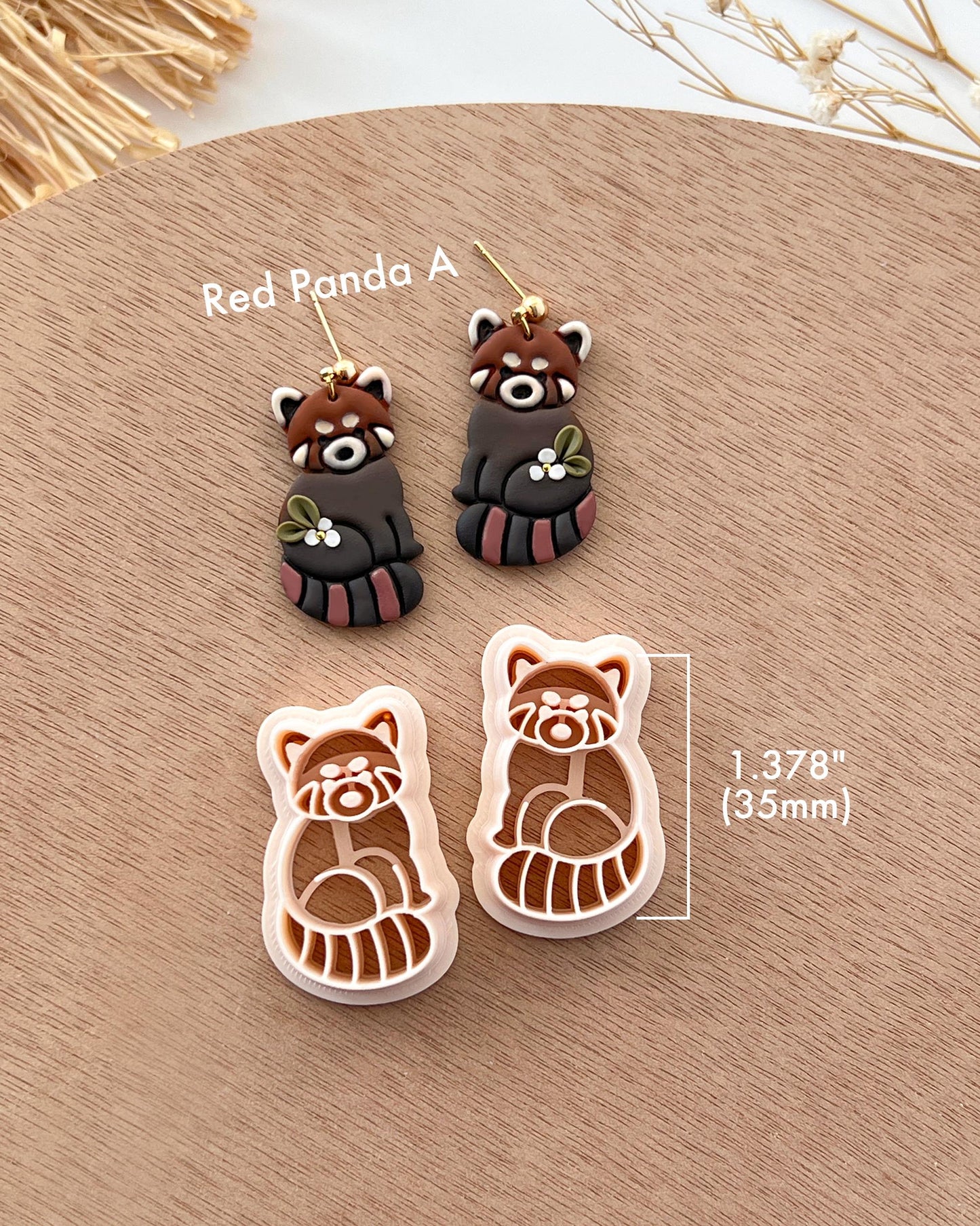 Red Panda Polymer Clay Cutter | Animal Clay Earring Cutter for Jewelry Making | Clay Earring Tools