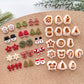 Winter Christmas Polymer Clay Cutters | Holiday Clay Stud Earring Cutters Set for Jewelry Making