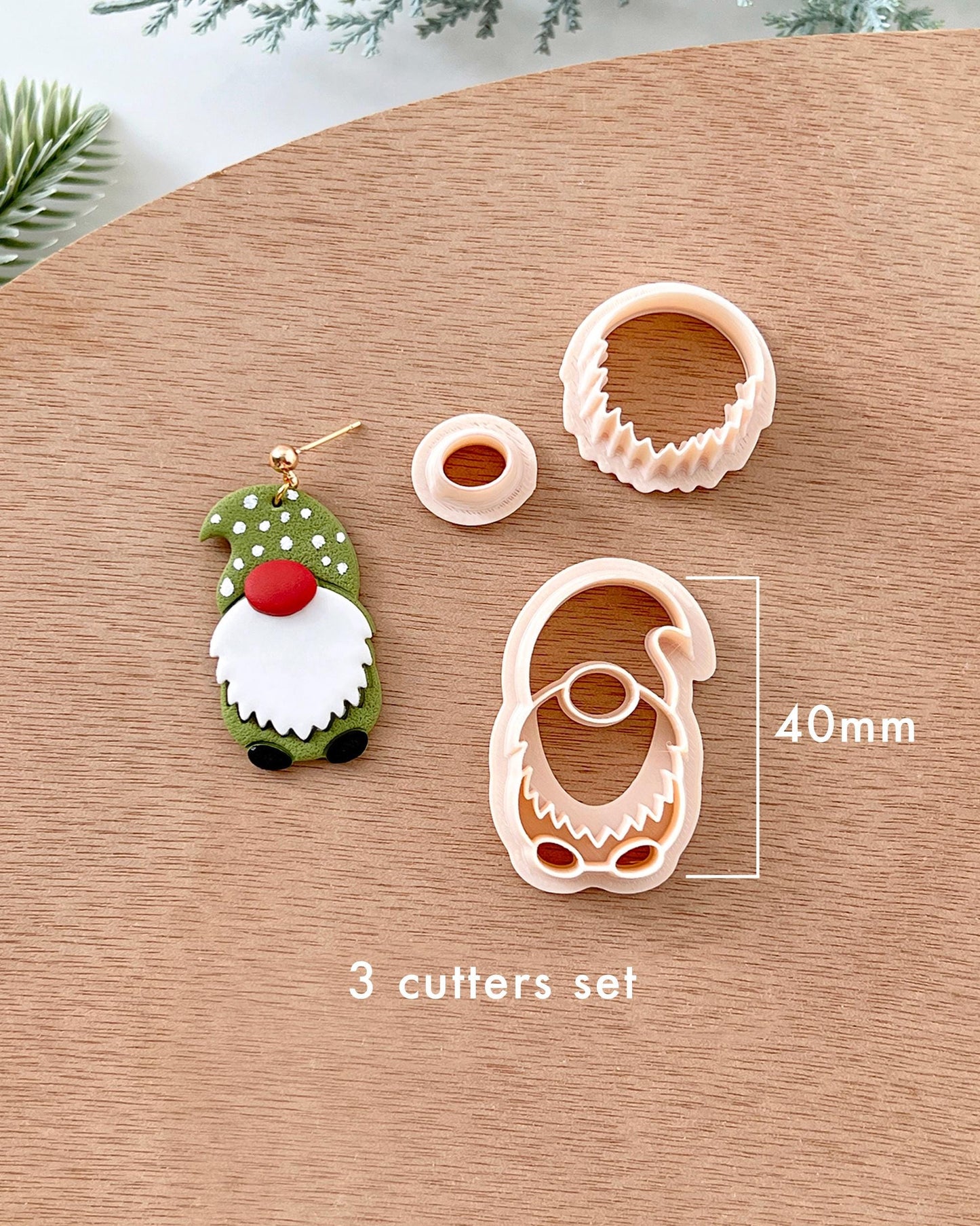 Winter Christmas Polymer Clay Cutters | Gnome Clay Earring Cutters Set for Jewelry Making