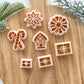 Winter Christmas Polymer Clay Cutters | Wreath Candy Cane & Snowflake Clay Earring Cutters Set for Jewelry Making