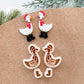 Winter Animal Christmas Polymer Clay Cutters | Goose with Boots Clay Earring Cutters Set for Jewelry Making