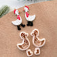 Winter Animal Christmas Polymer Clay Cutters | Goose with Boots Clay Earring Cutters Set for Jewelry Making