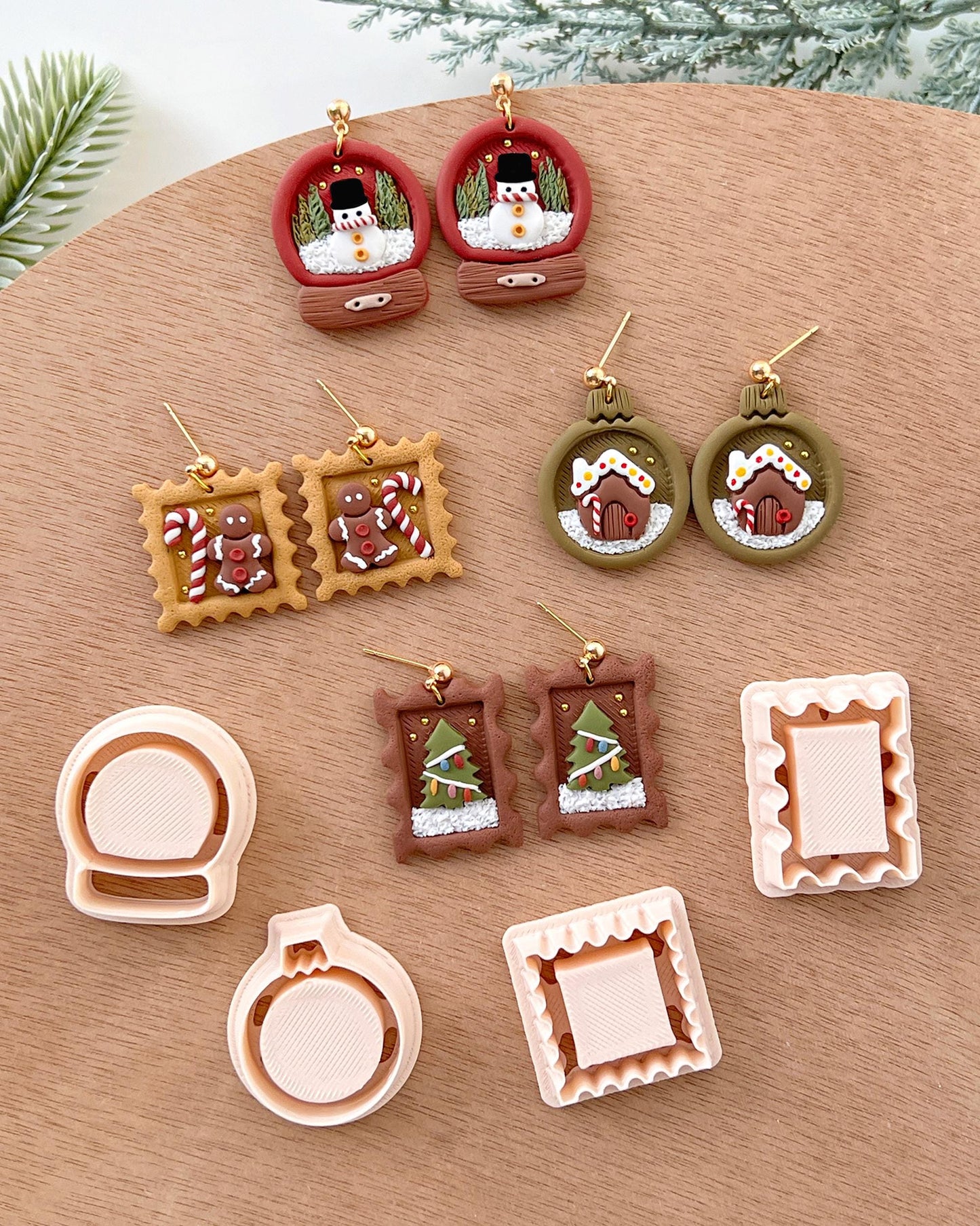 Winter Christmas Polymer Clay Cutters | Ornaments Clay Earring Cutters Set for Jewelry Making