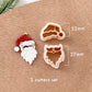 Winter Christmas Polymer Clay Cutters | Santa Claus Clay Earring Cutters Set for Jewelry Making