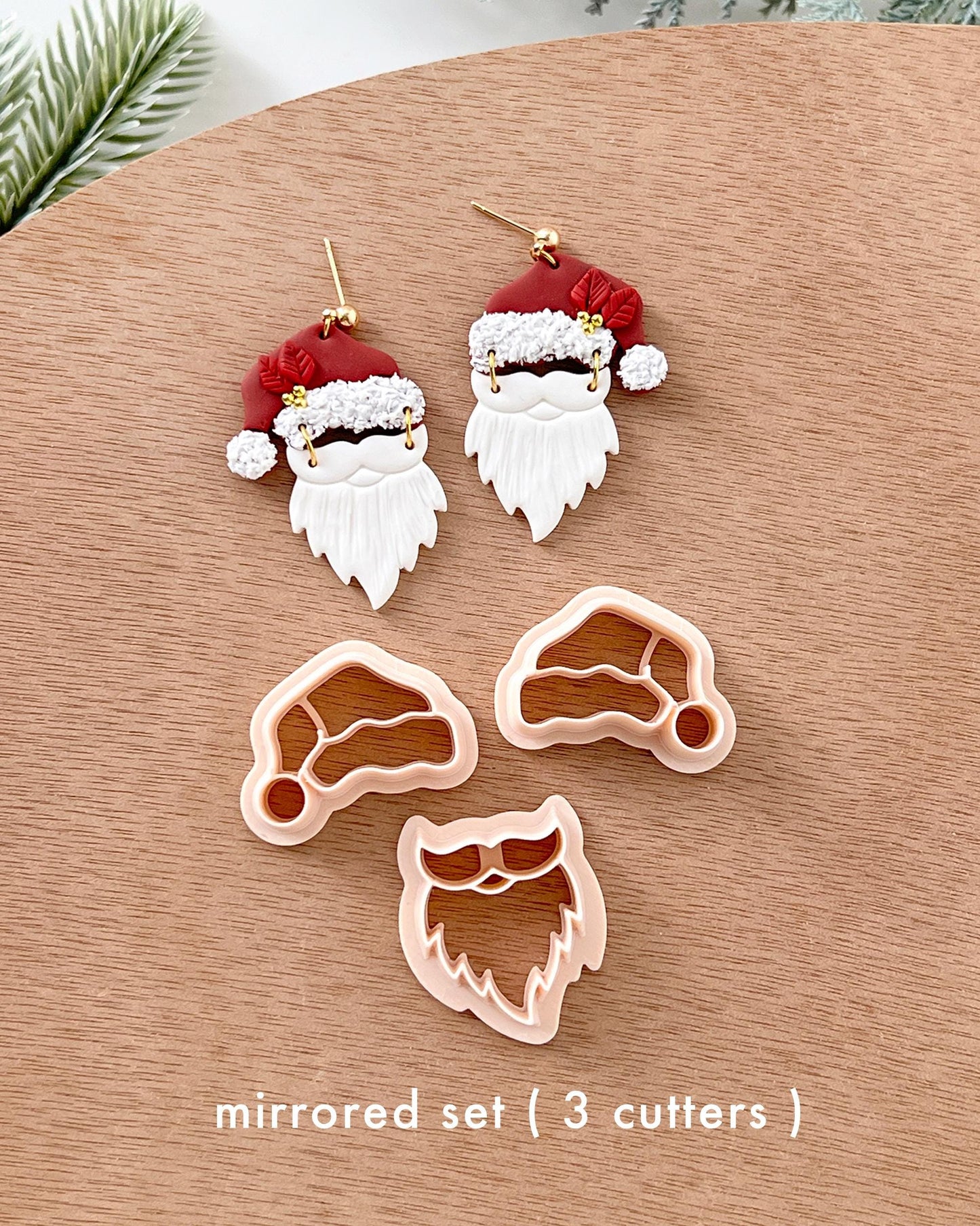 Winter Christmas Polymer Clay Cutters | Santa Claus Clay Earring Cutters Set for Jewelry Making