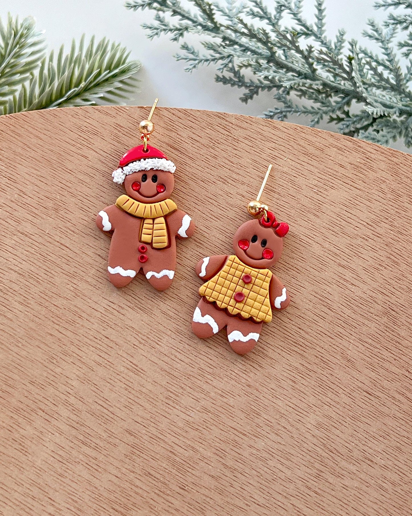 Winter Christmas Polymer Clay Cutters | Gingerbread Clay Earring Cutters Set for Jewelry Making | Cookie Man Earring Tools