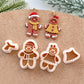 Winter Christmas Polymer Clay Cutters | Gingerbread Clay Earring Cutters Set for Jewelry Making | Cookie Man Earring Tools